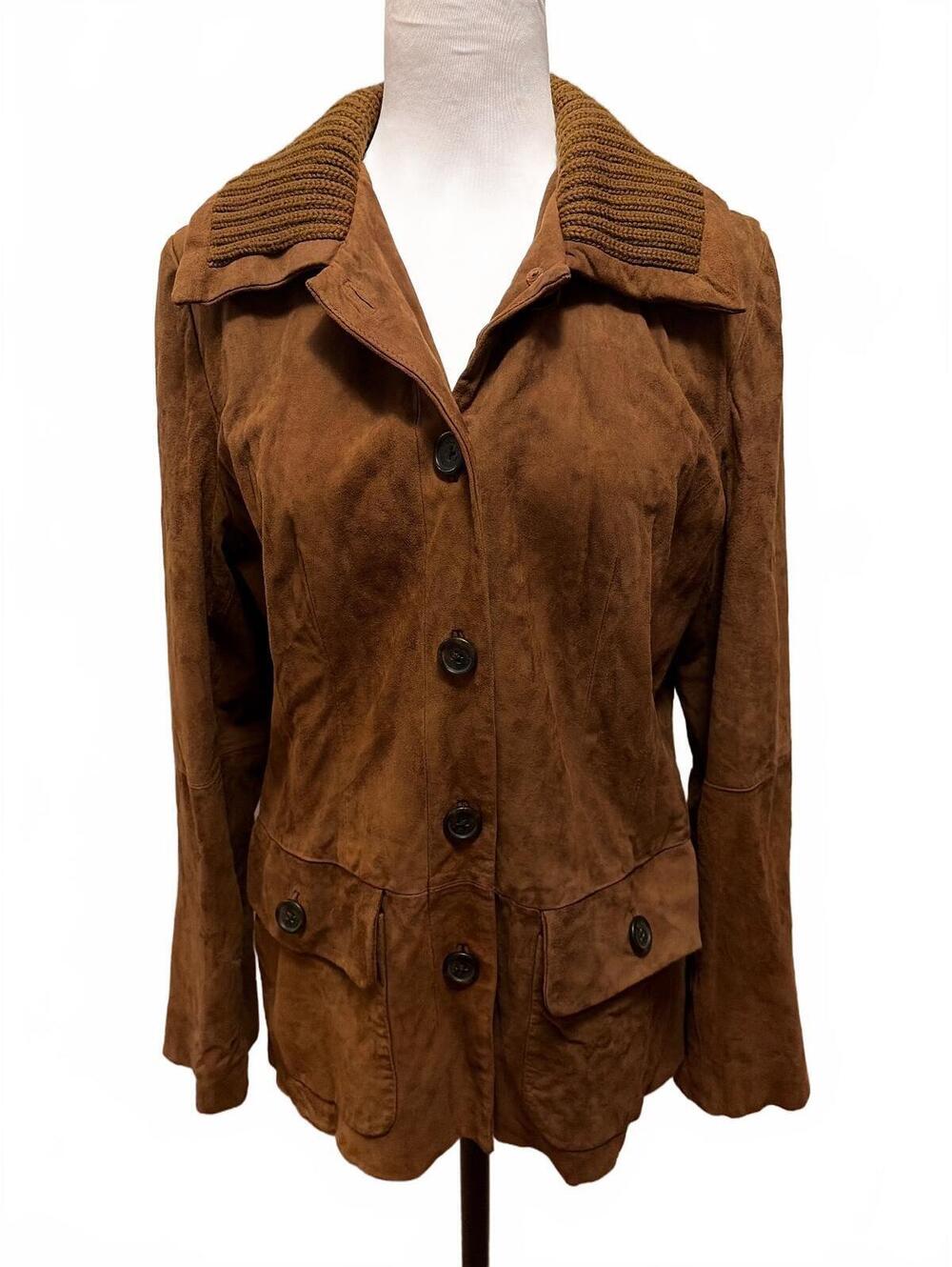 Vintage Y2K Brooks Brothers Chocolate Brown Suede Jacket 8 Equestrian Old Money